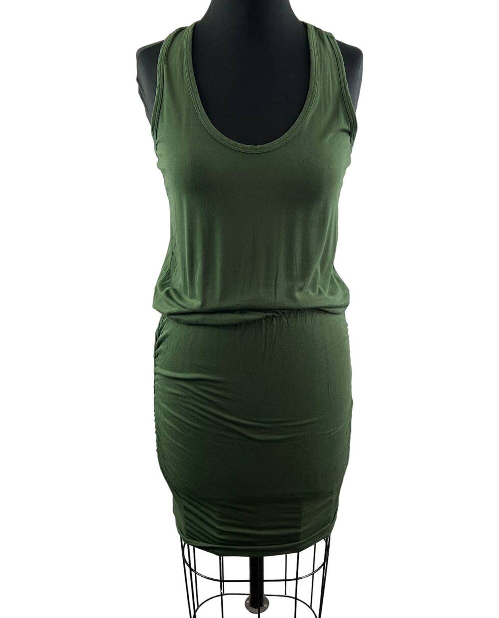 THE VANITY ROOM Green Sleeveless Scoop Neck Racerback Blouson Dress Size S